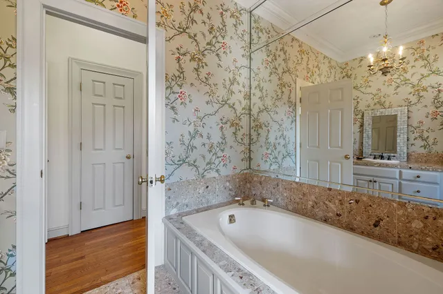 a view of a yard with a tree