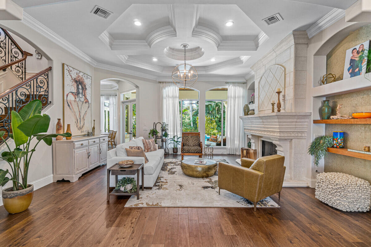 2280 Queen Palm Road Boca Raton, FL 33432 - Photo 6 of 21 a living room with fireplace furniture and a large window