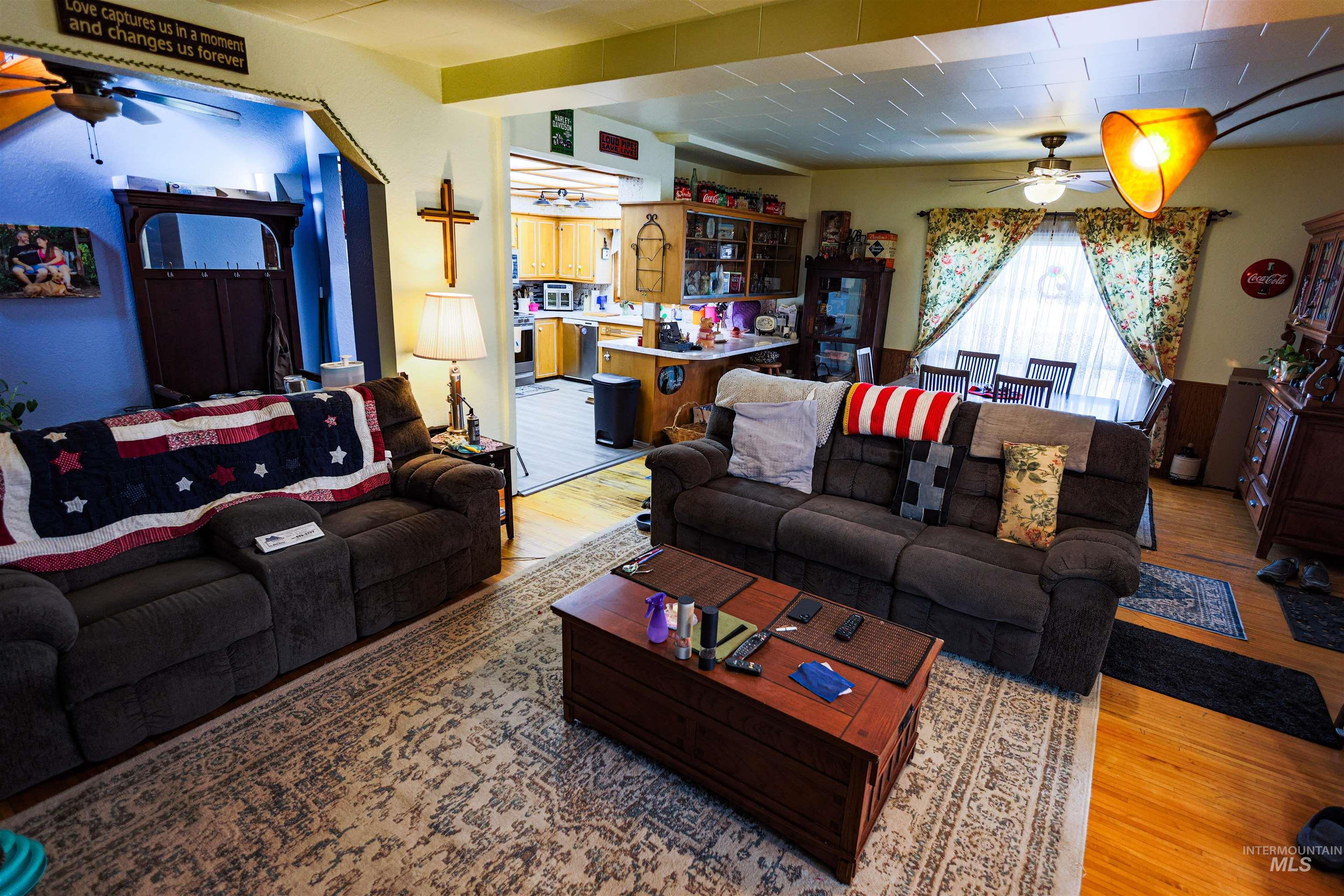 804 Maple Street Kamiah, ID 83536 - Photo 29 of 50 Living area featuring ceiling fan and wood finished floors
