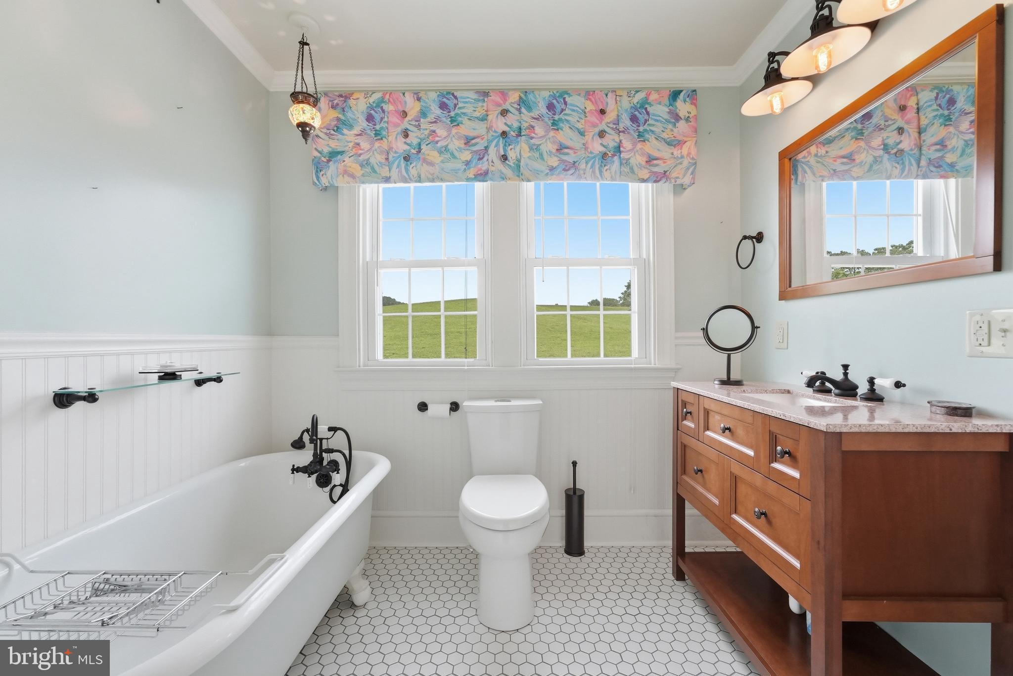6117 South F T Valley Road Etlan, VA 22719 - Photo 30 of 36 Upstairs bathroom w/ clawfoot tub & retro tile