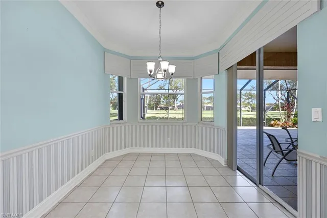 a view of entryway with chandelier
