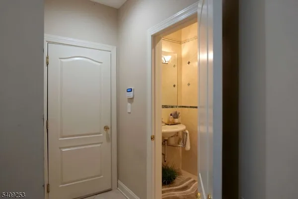 a view of a bathroom from a bathroom
