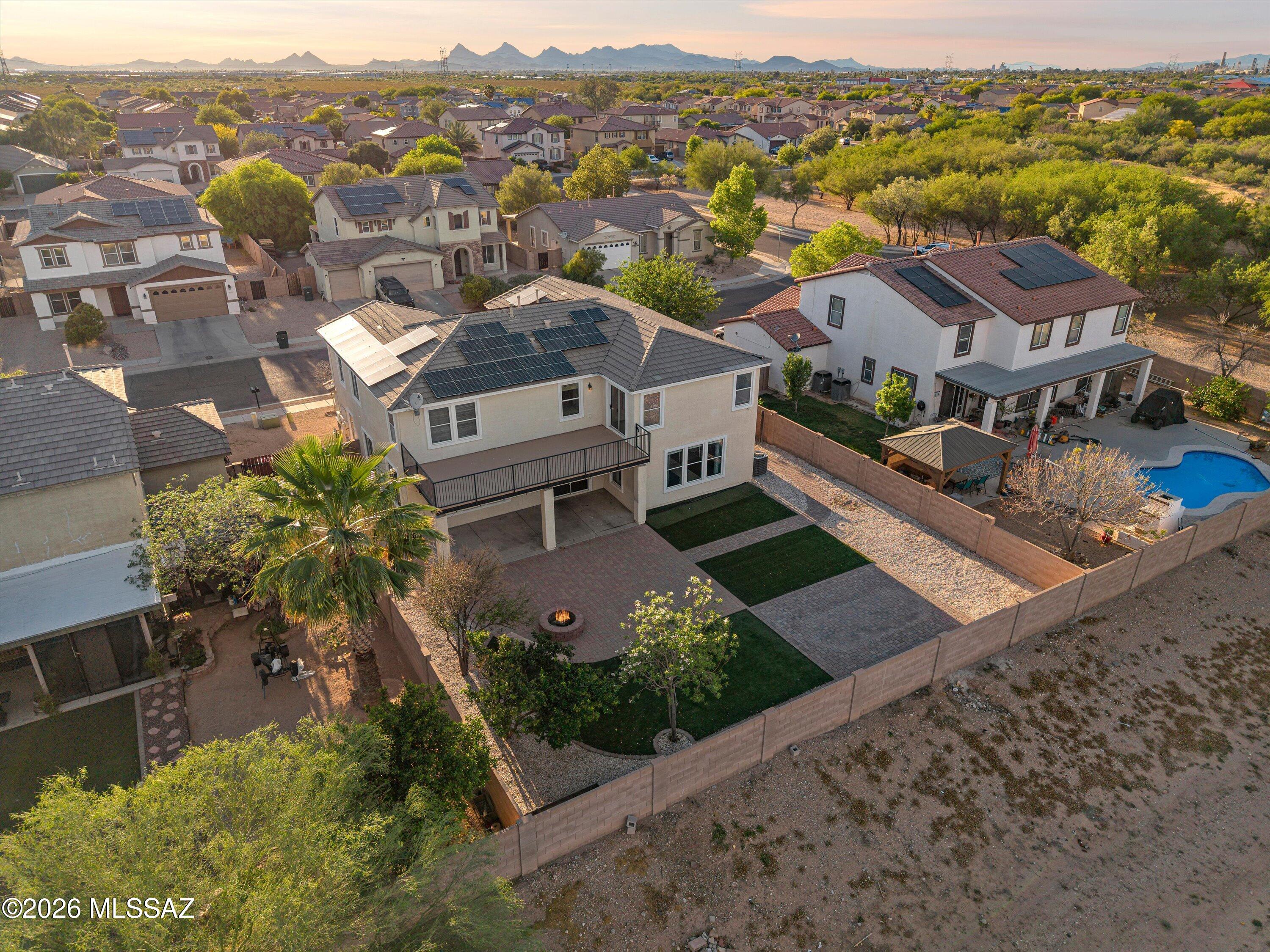 6851 South Salt Cedar Road Tucson, AZ 85756 - Photo 45 of 52 AERIAL BACK VIEW