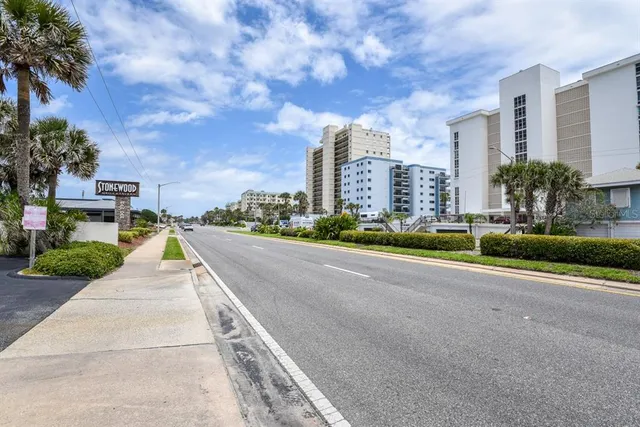 a view of a city with tall buildings