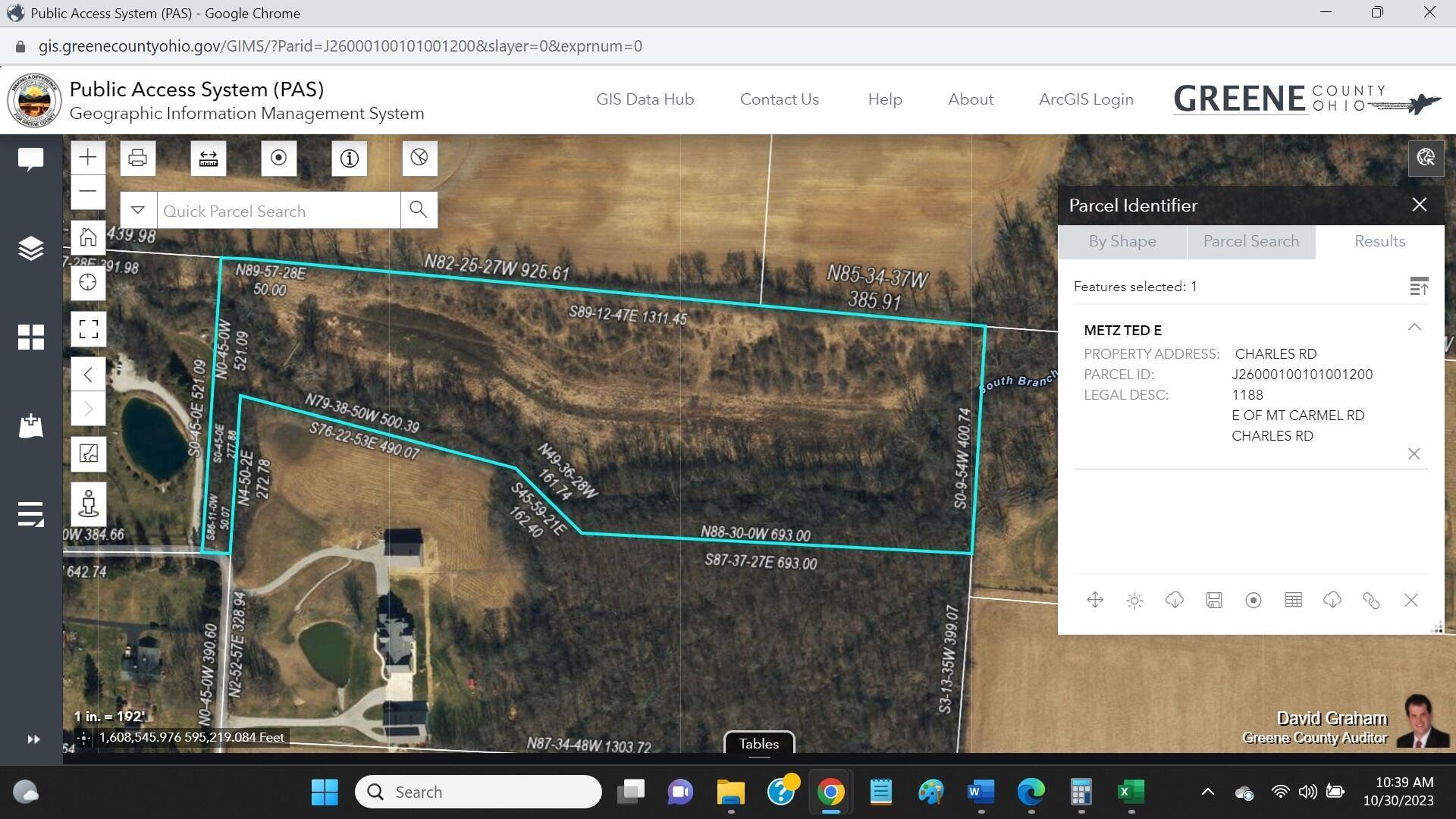 1638 Charles Road Jamestown, OH 45335 - Photo 3 of 3 Auditor map view Ted Metz vacant land gr