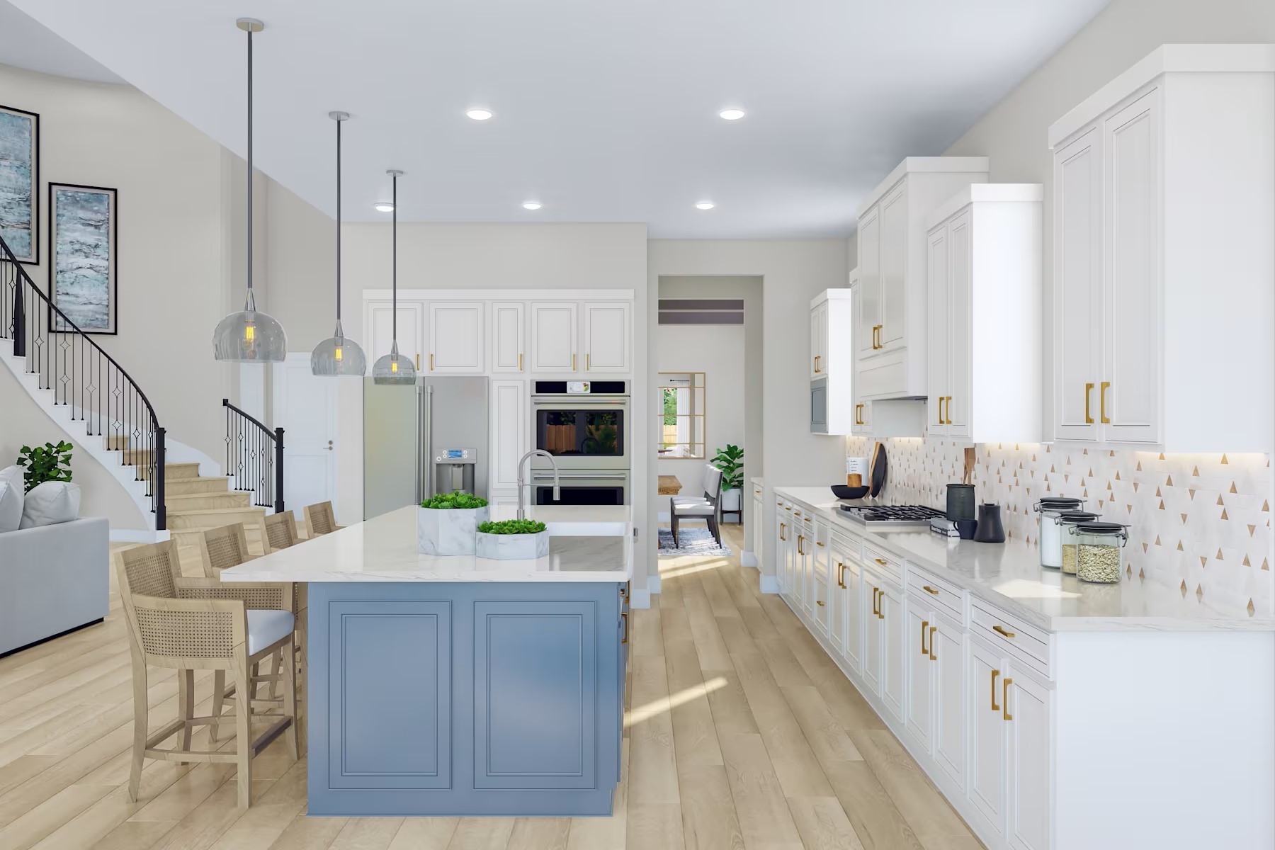 4636 Sterling Spgs Drive Spring, TX 77386 - Photo 4 of 8 a large kitchen with kitchen island a large island a sink a stove and a center island