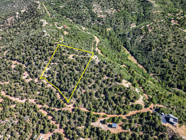 22 Fitzwater Drive, Unit 22 Springdale, UT 84767 - Photo 13 of 21 Expansive wooded lot outlined in yellow, featuring a natural, undulating terrain