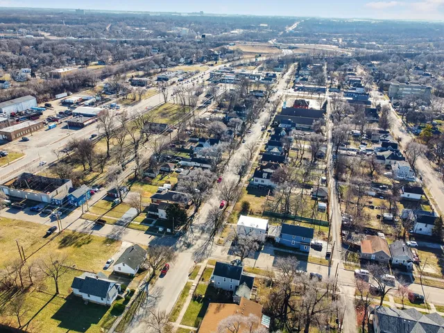 an aerial view of a city