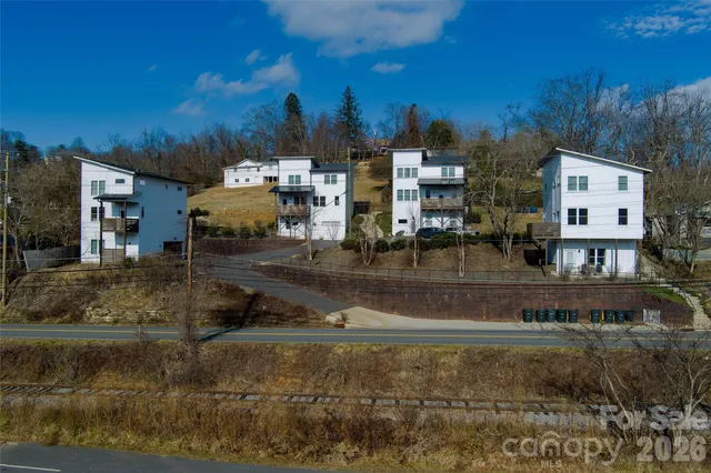 a view of a town with residential houses
