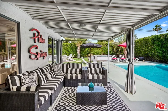 a outdoor living space with furniture