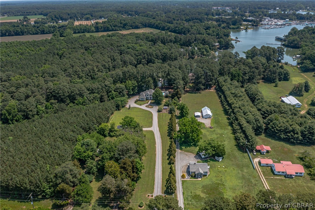 3215 Weems Road Weems, VA 22576 - Photo 4 of 50 an aerial view of house with yard swimming pool and outdoor seating