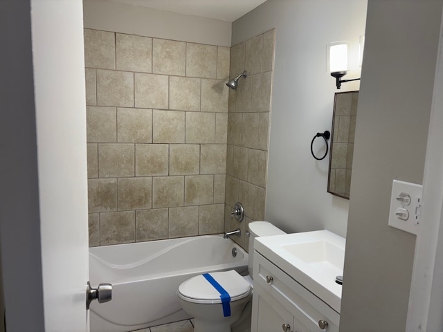 201 East Rose Street Glenwood, IL 60425 - Photo 16 of 49 a bathroom with a sink a toilet and a bathtub