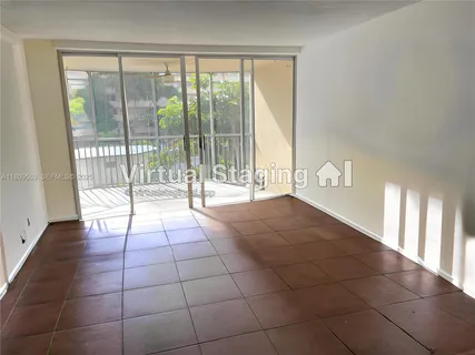 a view of a room with windows