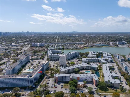 an aerial view of a city