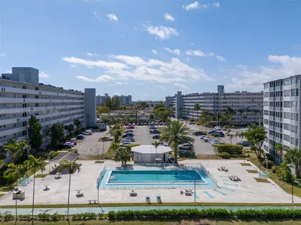 a view of a lake with a building