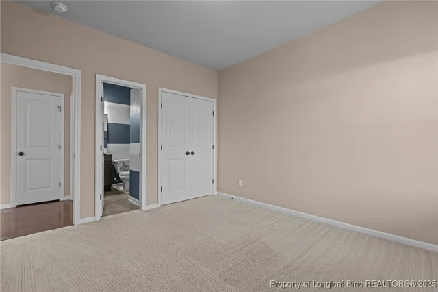 an empty room with closet