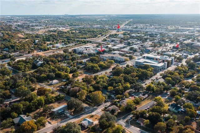 an aerial view of multiple house