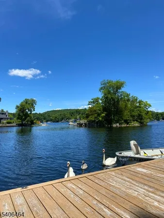 a view of a lake with houses