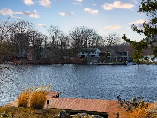 a view of a lake with houses