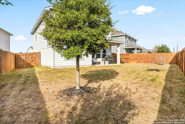 a view of back yard of the house