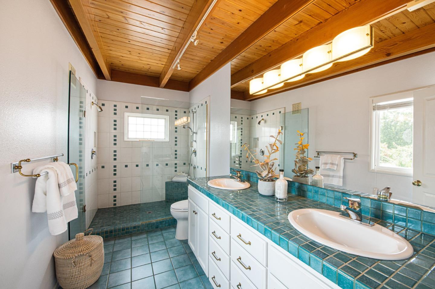 222 North 3rd Street Campbell, CA 95008 - Photo 24 of 35 a bathroom with a granite countertop sink a toilet and shower