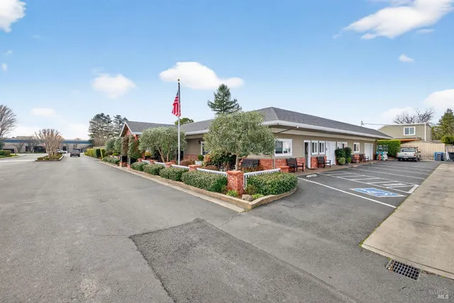 a sign that is in front of a building