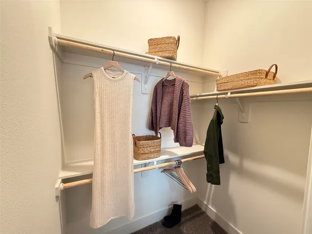 a close view of walk in closet