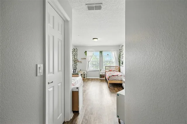 a view of a backyard with a trees