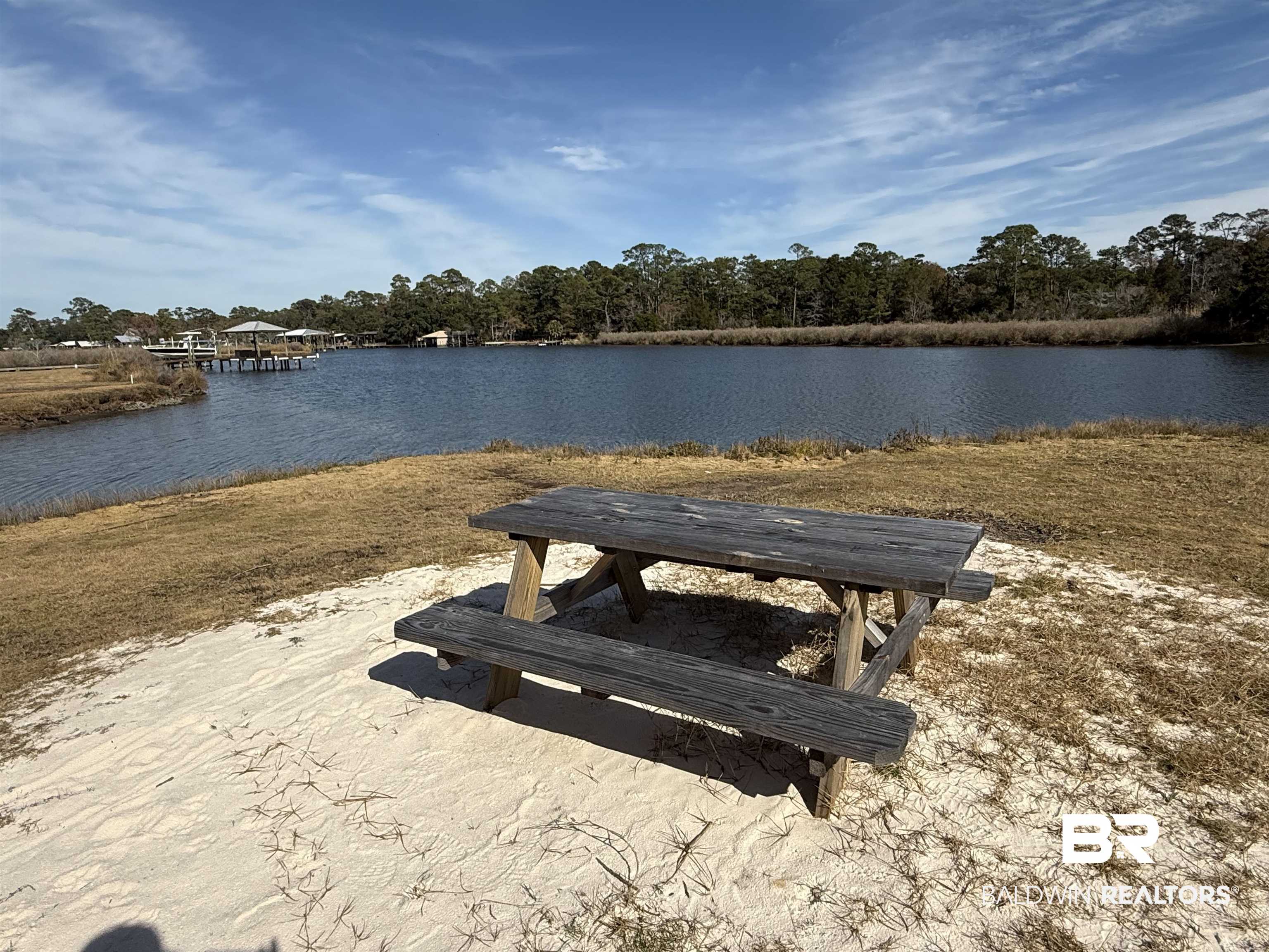 View of community with a water view