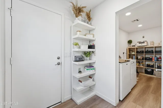 a view of kitchen and living room