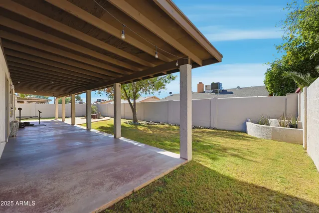 a view of a backyard