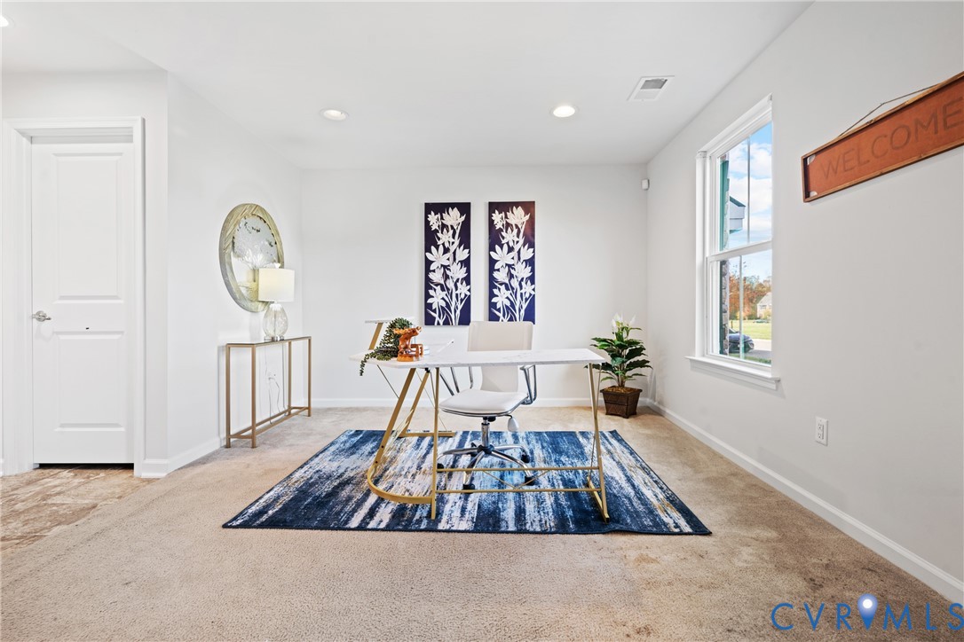 7849 Chasing Lane Richmond, VA 23237 - Photo 4 of 29 Office with recessed lighting and carpet floors