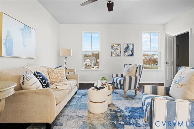 a living room with furniture and a couch