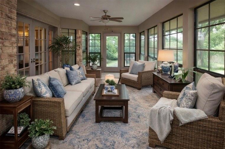 1305 Cliff Drive Graham, TX 76450 - Photo 23 of 37 a living room with furniture and a floor to ceiling window