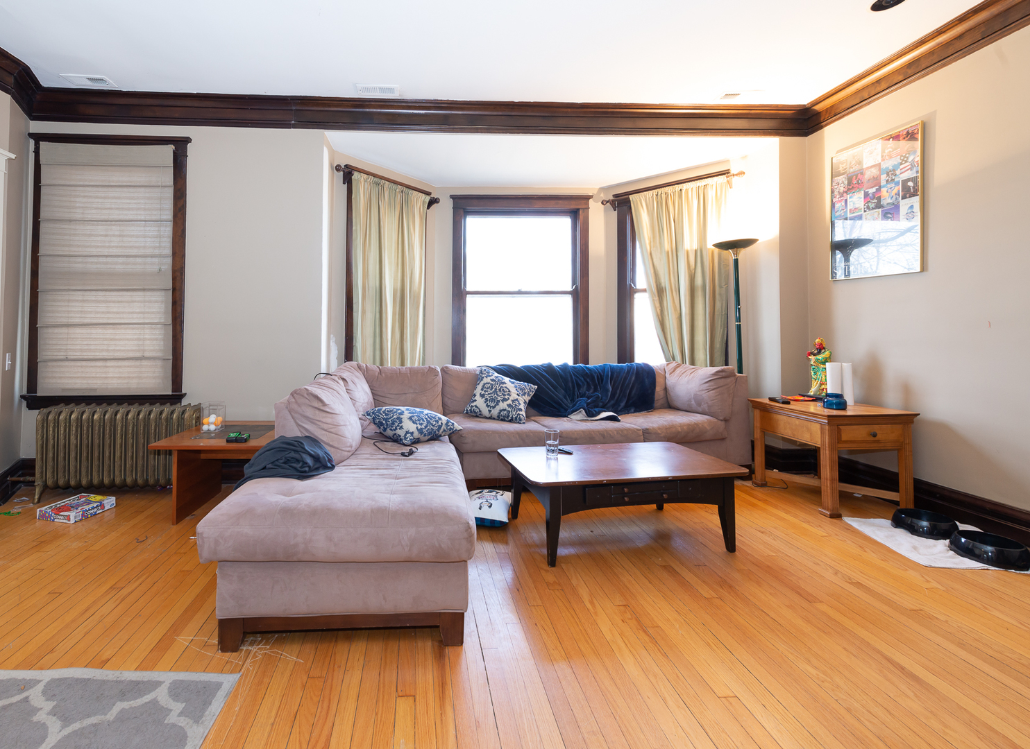 1127 West George Street Chicago, IL 60657 - Photo 5 of 16 a living room with furniture and a wooden floor