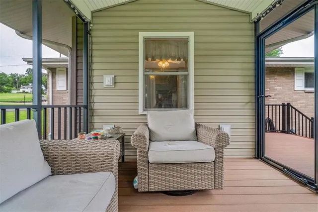 a front view of a house with a balcony