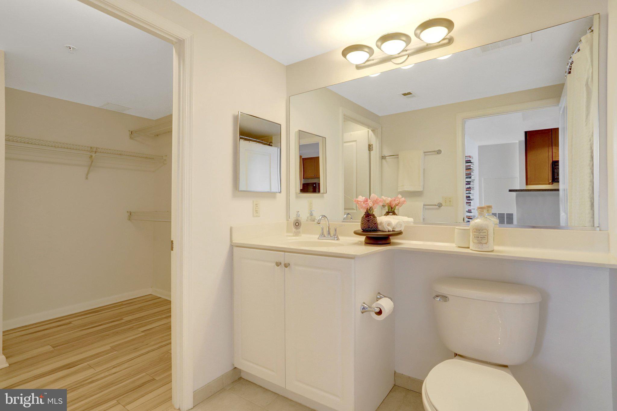 851 North Glebe Road, Unit 812 Arlington, VA 22203 - Photo 18 of 38 a bathroom with a toilet sink and mirror