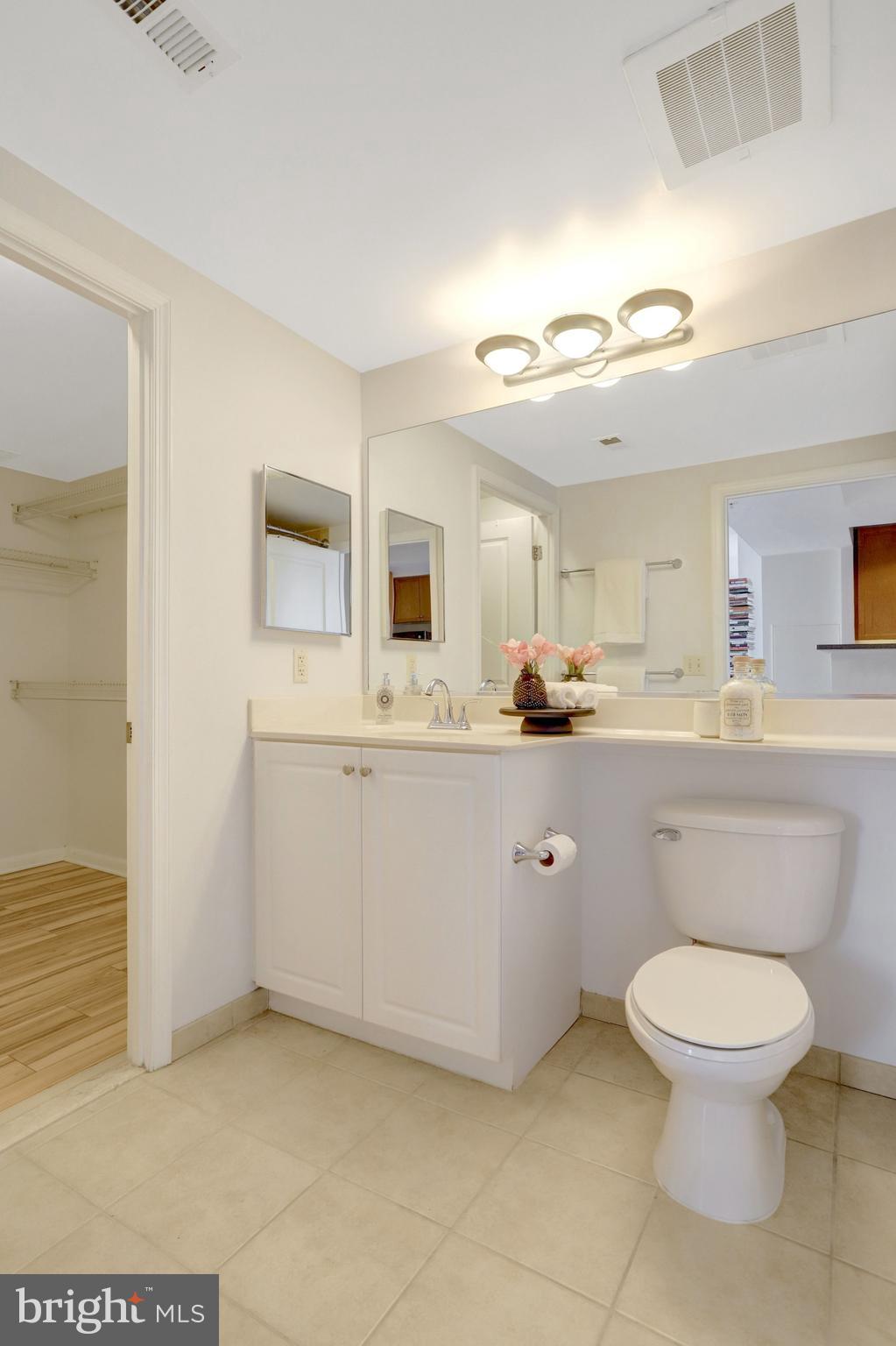 851 North Glebe Road, Unit 812 Arlington, VA 22203 - Photo 19 of 38 a bathroom with a toilet a sink a mirror and a faucet