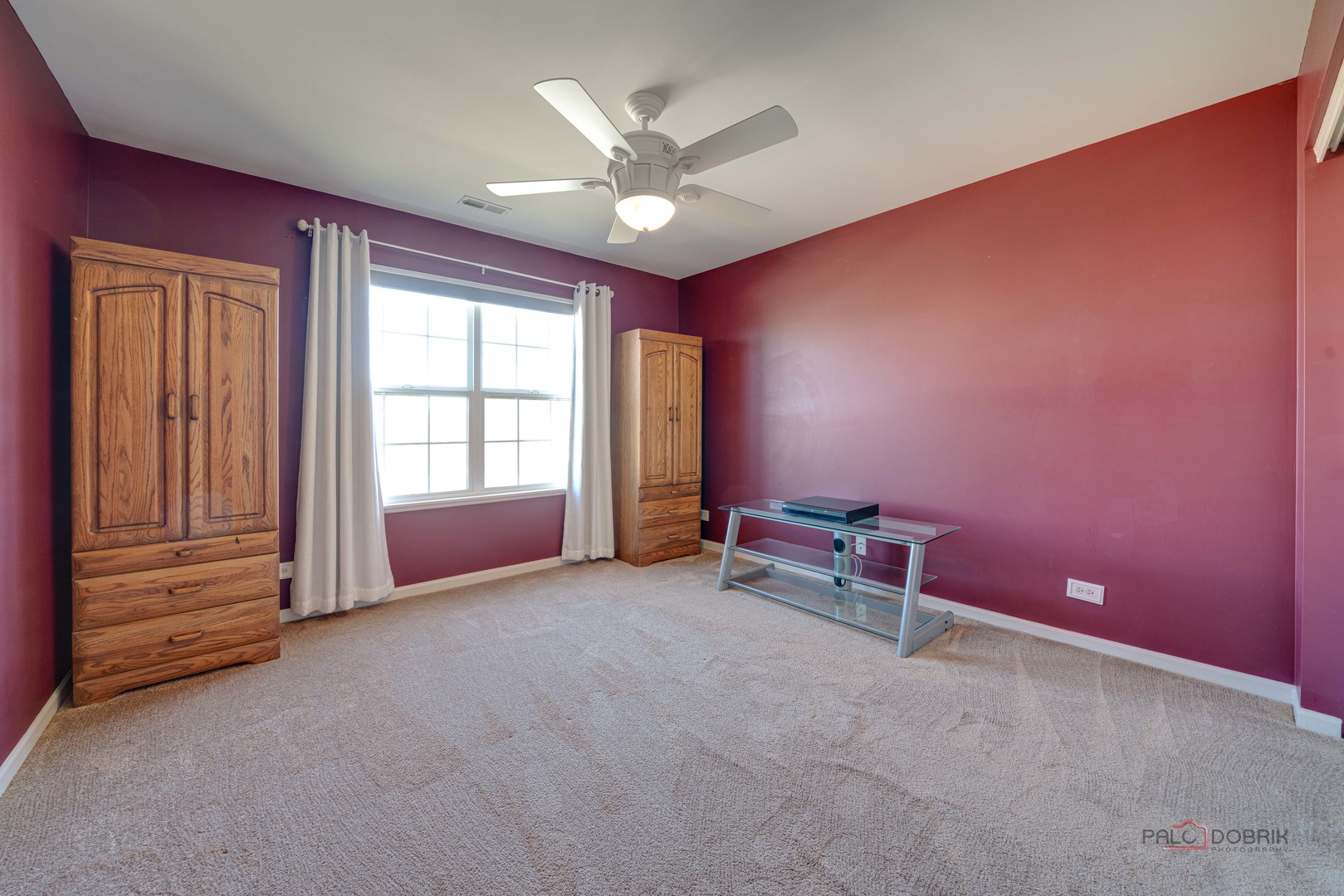 288 Shelbourne Road Volo, IL 60073 - Photo 22 of 33 an empty room with windows and ceiling fan