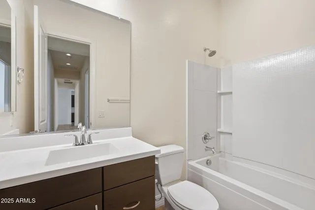 a view of a garden with an ocean