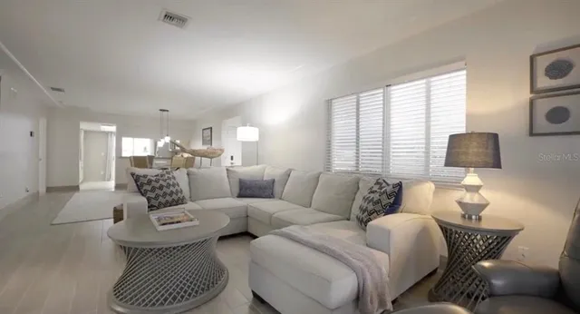 a living room with furniture