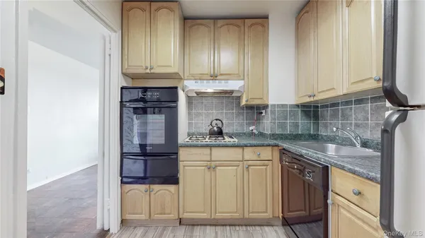 a kitchen with stainless steel appliances granite countertop a sink and cabinets