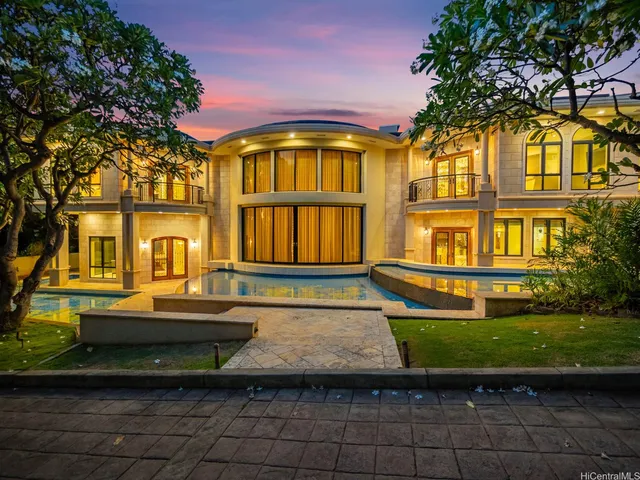 a view of a building with a street