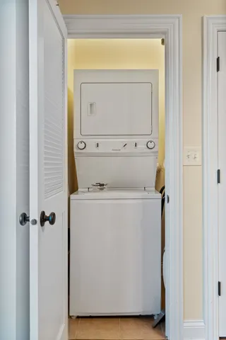 a utility room with a washer and dryer