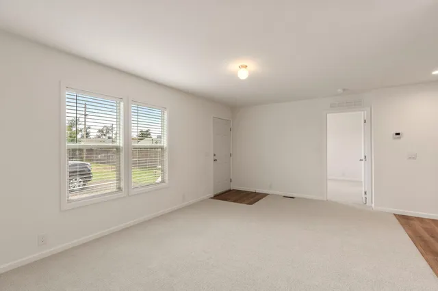 an empty room with a window