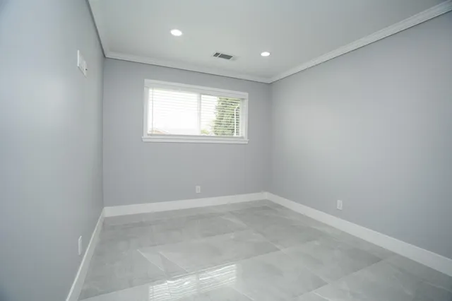 an empty room with closet