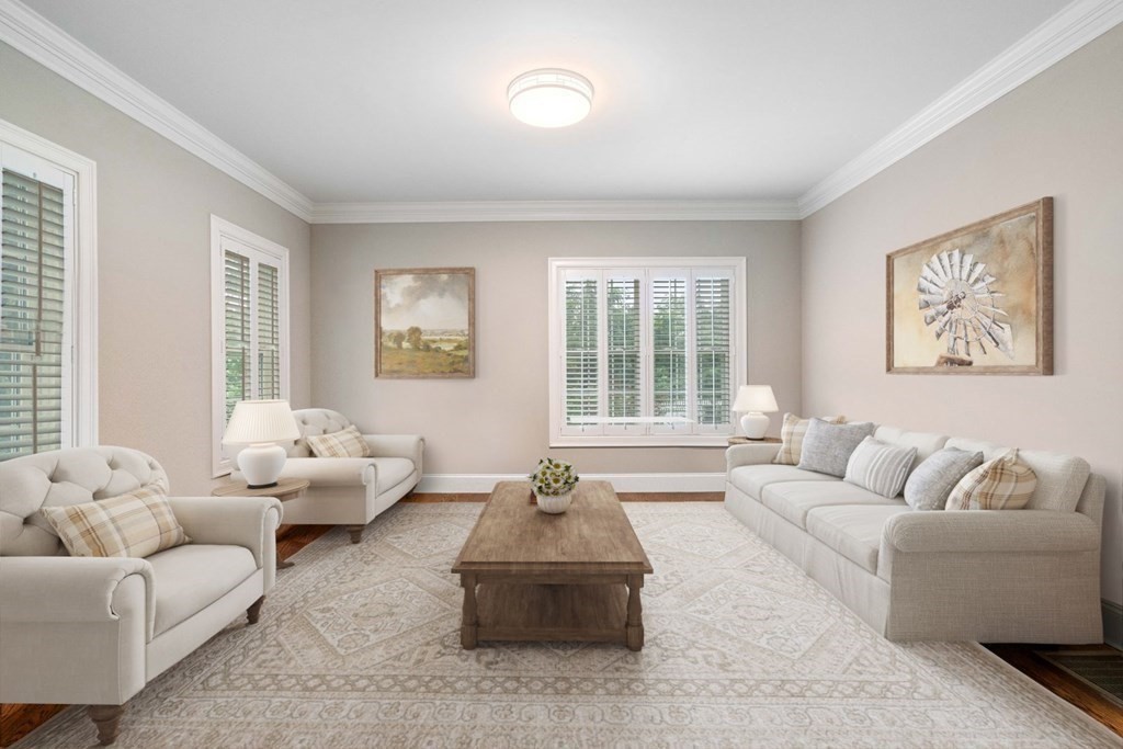 5 Bennett Road Wayland, MA 01778 - Photo 11 of 28 a living room with furniture and a large window