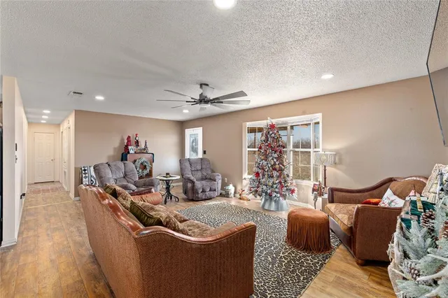 a view of a living room and dining room
