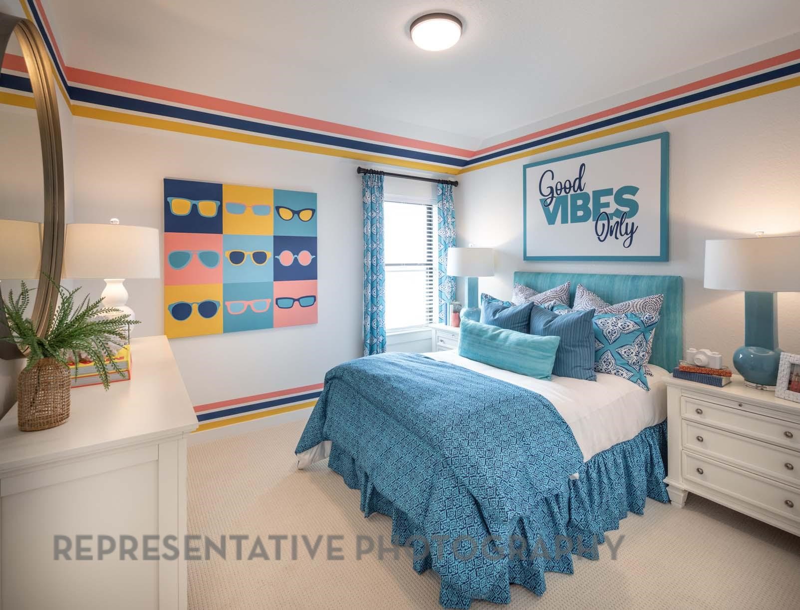 2426 Guava Hls Lane Manvel, TX 77578 - Photo 28 of 48 a bedroom with a bed and a painting on the wall