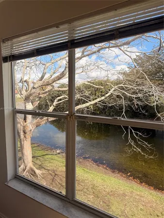 a view of a lake from a window